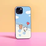 “Cute Cartoon Couple Phone Case with Balloon Design – Sanacreations”