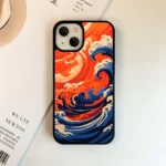 Orange Ocean Waves Case