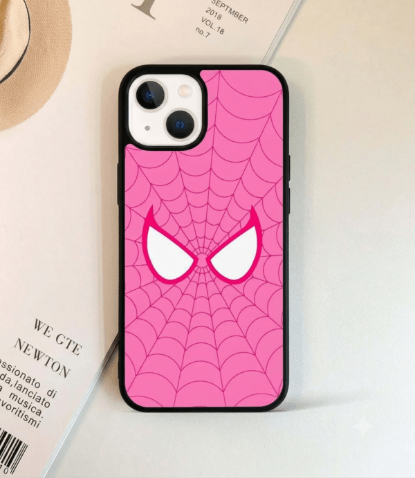 Pink spiderman mask case